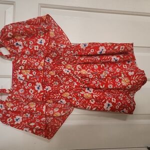 Floral Red Dress